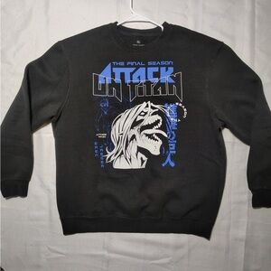 AOT Eren Jaeger The Final Season Graphic Crewneck - Black/Blue